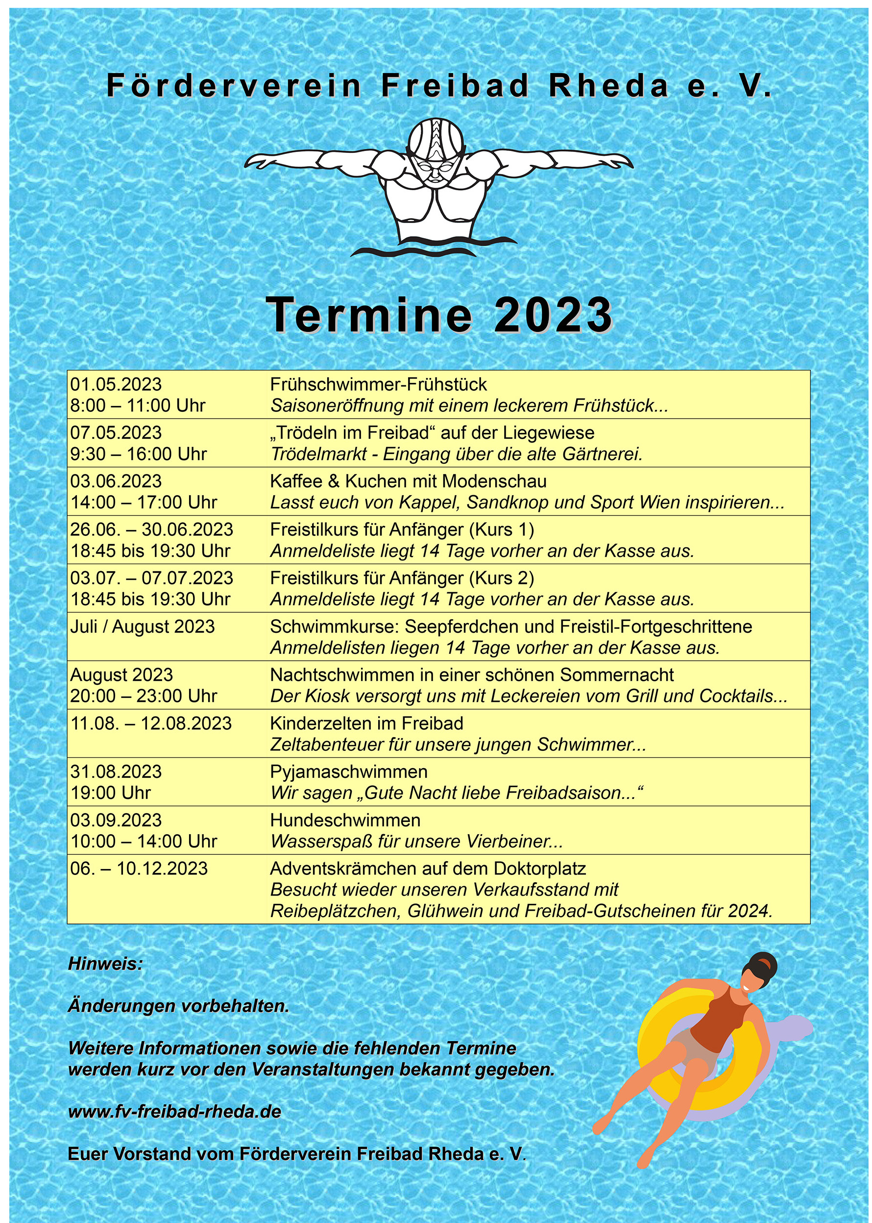 2023 Terminuebersicht